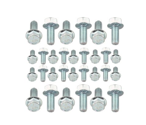 Mr. Gasket Self-Locking Oil Pan Bolt Kits 6087MRG Bolts, Zinc Plated Steel, Hex Head, Ford/AMC, Small Block/V8, Kit