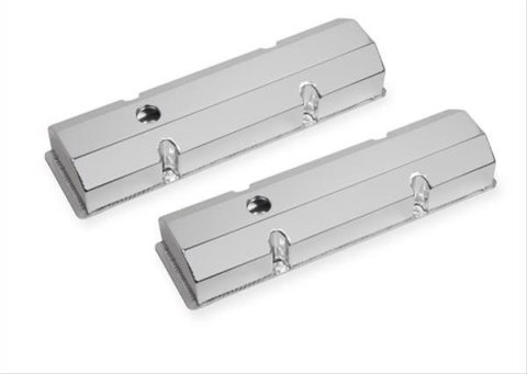 Mr. Gasket Aluminum Valve Covers 6817G Covers, Perimeter Bolt Mounting, Fabricated Aluminum, Natural, Chevy, Small Block, Pair