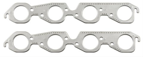 Mr. Gasket Aluminum Layered Exhaust Gaskets 7409G Manifold Gaskets, Layered, Round Port, Chevy, Big Block, Pair