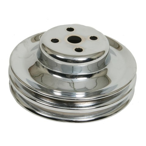 Mr. Gasket Chrome Water Pump Pulleys 8831 Pulley, V-belt Style, 2-groove, Steel, Chrome, 5.875 in. O.D., Ford, 289, Each