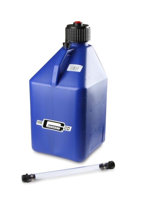5 Gallons Mr. Gasket Utility Jug 36952G Jug, Gallon, Square, Plastic, Blue, Each