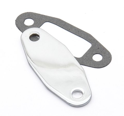 Mr. Gasket Chrome Fuel Pump Block-Off Plates 1517 Plate, Steel, Plated, Ford, 351C, 351M, 400, Each