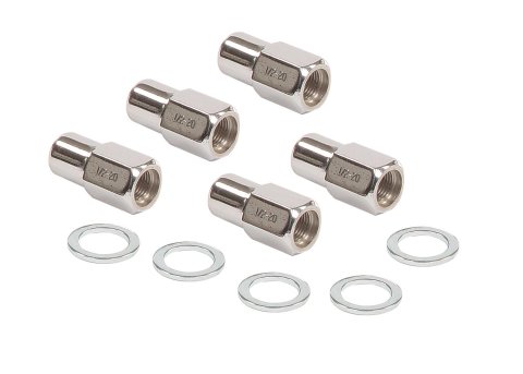 Mr. Gasket Lug Nuts 4301G Nuts, Shank with Washer, 1/2 in. x 20 RH, Open End, Chrome Plated Steel, Set of 5