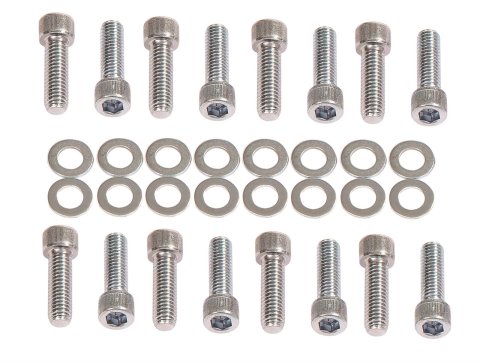 Mr. Gasket Hex Head and Socket Intake Manifold Bolt Kits 957G Bolts, Manifold, Steel, Zinc Plated, Head, Chevy, Big Block, Set of 16