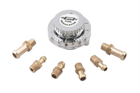 Mr. Gasket Fuel Pressure Regulators 9710 Regulator, Chrome Plated, 1-6 psi, Universal, Each