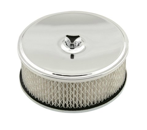 Mr. Gasket Deep-Dish Air Cleaners 4346 Filter Assembly, Deep-Dish, 6 1/2 in. Diameter, Round, Steel, Zinc/Chrome, 2 7/16 in. Filter Height, Each