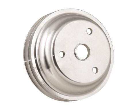 Mr. Gasket Billet Style Aluminum Crankshaft Pulleys 5317 Pulley, V-Belt, 2-Groove, Aluminum, Polished, Chevy, Small Block, Long Pump, Each