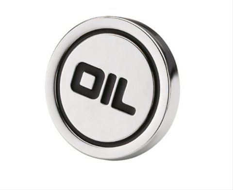 Mr. Gasket Chrome Oil Filler Caps 9815 Plug, Chrome, Push-In, OIL Logo, Fits 1 1/4 in. Hole, Each