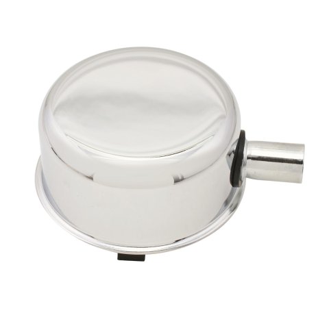Mr. Gasket Chrome PCV Oil Fill Caps 2063 Valve Cover Breather, Push-On, Round, Steel, Chrome, with Hose Nipple, Plain, Each
