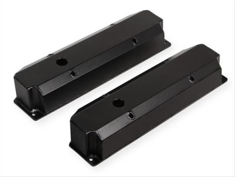 Mr. Gasket Aluminum Valve Covers 6865BG Covers, Tall, Fabricated Aluminum, Black Powdercoated, Chrysler, Dodge, Plymouth, Big Block, Pair