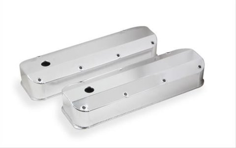 Mr. Gasket Aluminum Valve Covers 6874G Covers, Perimeter Bolt, Tall, Fabricated Aluminum, Natural, Baffled, Ford, 429, 460, Pair
