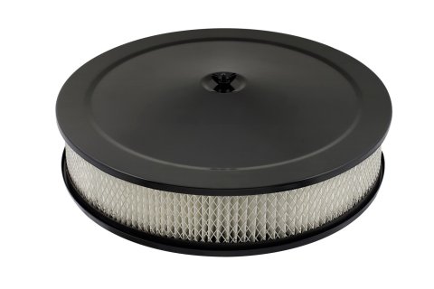 Mr. Gasket Competition Air Cleaners 9790BP Cleaner, Competition, Round, Dropped Base, Steel, Matte Black Powdercoated, 14 in. Diameter, Each