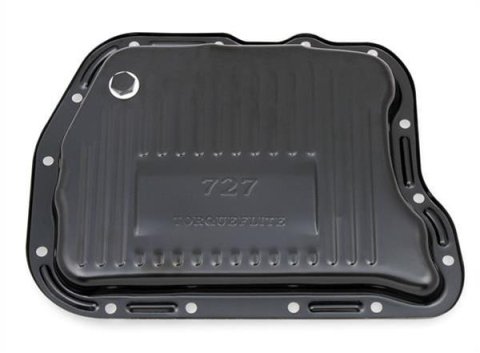 Mr. Gasket Automatic Transmission Oil Pans 9745BMRG Pan, Stock, Steel, EDP Coated Black, Mopar Torqueflite 727, Each