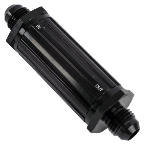 Mr. Gasket Billet 30 Microns Fuel Filter with -6 AN Inlet Size 2006-BL Filter, Inline Mount, Aluminum, Black, Microns, Inlet/Outlet, Each