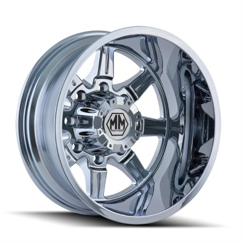Mayhem Monstir 8101 Series Chrome Dually Wheels 19.5x6.75 Wheel, MONSTIR REAR CHROME 19.5X6.75 8-170 -143mm 124.9mm