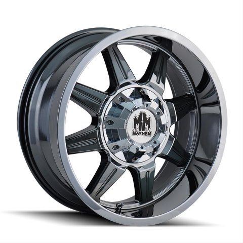 Mayhem Monstir 8101 Series Chrome Dually Wheels 19.5x6.75 Wheel, MONSTIR FRONT CHROME 19.5X6.75 8-170 102mm 124.9mm