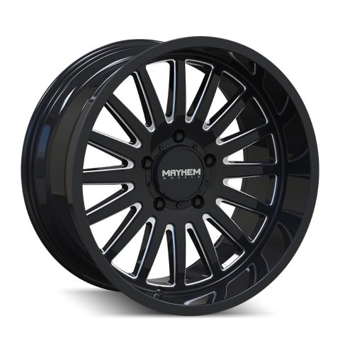 Mayhem Utopia 8114 Gloss Black Wheels with Milled Accents 20x9 MAYHEM UTOPIA GLOSS BLACK/MILLED 20X9 8-180 0MM 124.2MM