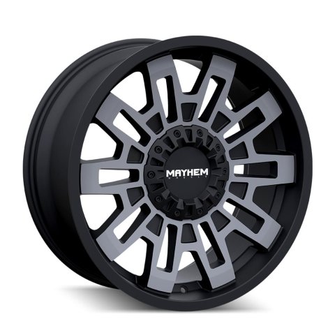 Mayhem Cortex 8113 Matte Black Wheels with Dark Tint 20x10 MAYHEM CORTEX MATTE BLACK W/MACHINED DART TINT 20X10 8-165.1 -19MM 125.2MM