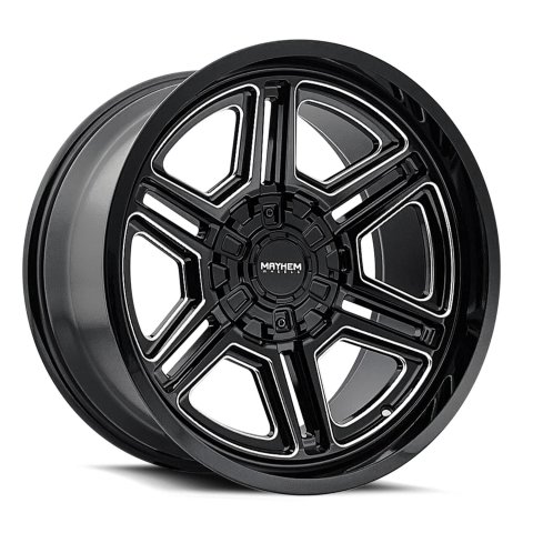 Mayhem Hermosa 8117 Gloss Black Wheels with Milled Accents 20x12 MAYHEM HERMOSA BLACK MILLED 20X12 8-170 -44MM 125.2MM