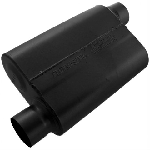 Flowmaster 40 Series Steel 3 Inch Muffler 43043 Muffler, American Thunder Series, in. Inlet/3 in. Outlet, Steel, Black, Each
