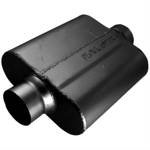 Flowmaster Stainless Steel Delta Force 40 Series Race 409 2.5 Inch Muffler 8325408 Muffler, Series, 2 1/2 in. Inlet/2 1/2 in. Outlet, Steel, Black, Each