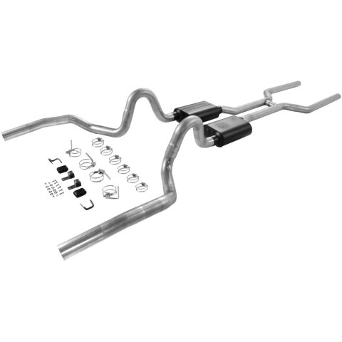 Flowmaster Stainless Steel American Thunder Exhaust Systems 817200 System, Thunder, Header-back, Dual, Stainless, Split Rear Exit, Buick, Chevy, Pontiac, Kit