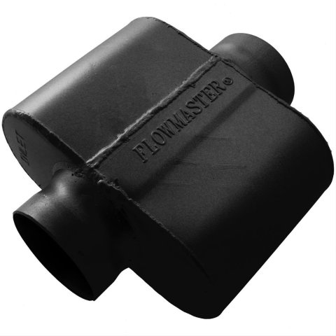 Flowmaster Delta Force 10 Series Steel 3.5 Inch Muffler 9435109 Muffler, One Chamber, 3 1/2 in. Inlet/3 1/2 in. Outlet, Steel, Black, Each