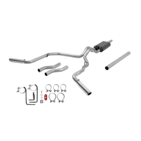 Flowmaster Stainless Steel American Thunder Exhaust Systems 817471 Exhaust, Thunder, Cat-Back, Steel, Polished Tips, Ford, 4.9, 5.0, 5.8L, Kit
