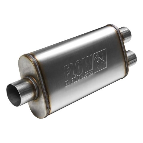 Flowmaster FlowFX 409 Stainless Steel 3 Inch Muffler 72288 Muffler, Series, in. Inlet/2.5 in. Outlets, Steel, Natural, Each