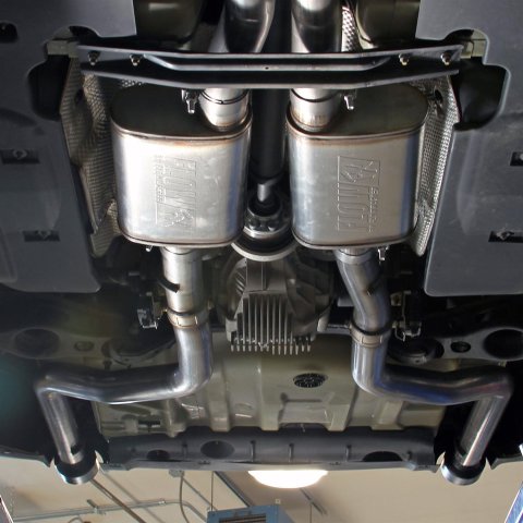 Flowmaster FlowFX Exhaust Systems 717935 System, Cat-back, Stainless, Natrual, Dual, Active Exhaust, Black Ceramic Tips, Dodge, 6.2L, 6.4L, Kit