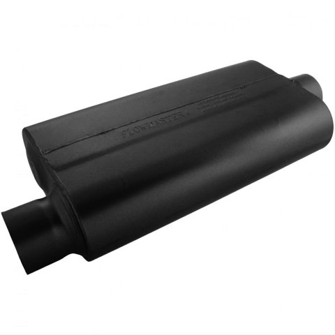 Flowmaster 50 Series Delta Flow 409 Stainless Steel 3 Inch Muffler 843051 Muffler, Series, in. Inlet/3 in. Outlet, Steel, Black, Each