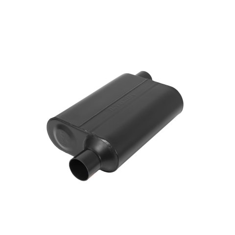 Flowmaster Stainless Steel 40 Series 409 2.25 Inch Muffler 8042443 Muffler, Series, 2 1/4 in. Inlet/2 1/4 in. Outlet, Steel, Black, Each