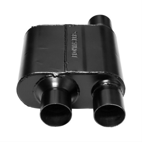 Flowmaster Super 10 Series 409 Stainless Steel 2.5 Inch Muffler 8425810 Muffler, Series, Crossflow, Steel, Single in. Offset Inlet, Dual in. Offset Outlets, Each