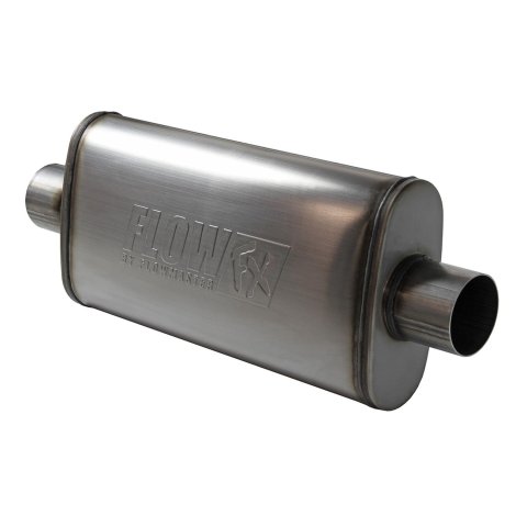 Flowmaster FlowFX 409 Stainless Steel 3 Inch Muffler 71249 Muffler, Series, 3.0 in. Inlet/3.0 in. Outlet, Steel, Natural, Each