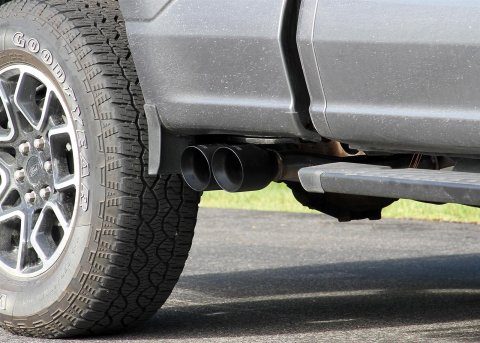 Flowmaster FlowFX Exhaust Systems 718116 System, Cat-back, FlowFX, 409 Stainless Steel, 4.00 in. Black Ceramic Coated Tips, Passenger Side Exit, Ford, Kit