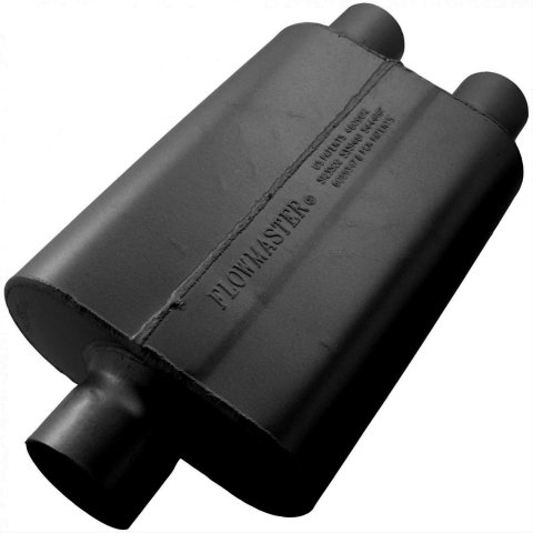 Flowmaster 40 Series Delta Flow Steel 3 Inch Muffler 9430402 Muffler, Series, in. Inlet/Dual 2 1/2 in. Outlet, Steel, Black, Each