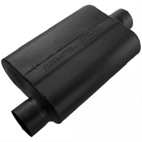 Flowmaster 40 Series Steel 3 Inch Muffler 43041 Muffler, Series, in. Offset Inlet/3 in. Center Outlet, Steel, Black, Each