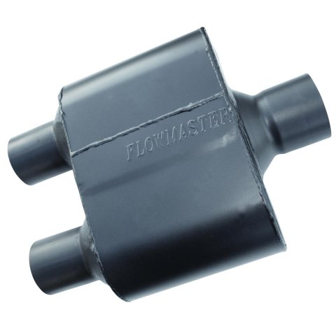 Flowmaster Super 10 Series 409 Stainless Steel 2.5 Inch Muffler 8425152 Muffler, Series, in. Inlet/Dual 2.25 in. Outlets, Steel, Black, Each