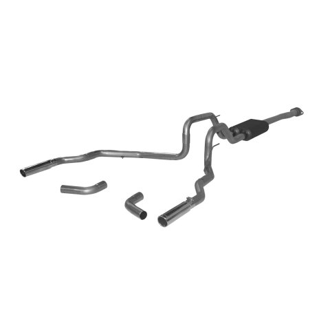 Flowmaster Stainless Steel Force II Exhaust Systems 817539 System, II, Cat-back, Steel, Natural, Split Rear Exit, Ford, 3.5L, Short Bed, Kit