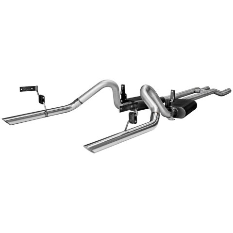 Flowmaster American Thunder Exhaust Systems for 1964-1966 MUSTANG - 17273 Exhaust, Thunder, Header-Back, Steel, Aluminized, H-Pipe, Polished Tips, Ford, Kit