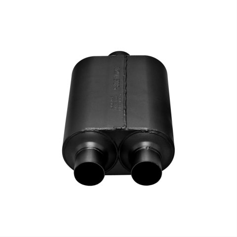 Flowmaster Super 40 Series Delta Flow 409 Stainless Steel 3 Inch Muffler 8530452 Muffler, Series, Oval, Stainless, Single Center 3.0 in. Inlet, Dual Offset 2.5 in. Outlets, Each