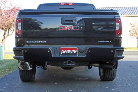 Flowmaster FlowFX Exhaust Systems for 2011-2018 SIERRA 1500, SILVERADO 1500 - 717885 System, Cat-back, FlowFX, 409 Stainless Steel, Single Passenger Side Exit, Black Ceramic Tip, Chevrolet, GMC, Kit
