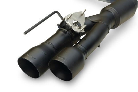 Flowmaster Outlaw Series Exhaust Systems 818159 System, Series, Rear Axle-Back, Active-Valve, 304 Stainless Steel, Black, 3 in. Diameter, 4 in. Black Quad Tips, Ford, Kit