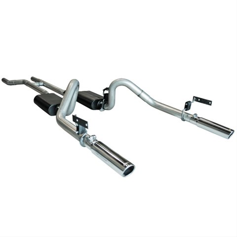 Flowmaster American Thunder Exhaust Systems 17281 Exhaust, Thunder, Split Rear, Steel, Aluminized, Polished Stainless Tip, Ford, Kit