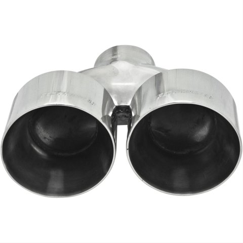 Flowmaster Round, Polished 2.50 Inch Exhaust Tip 15391 Tip, Dual, Weld-on, Stainless, Polished, 2.5 in. Inlet I.D., 10 in. Length, Each