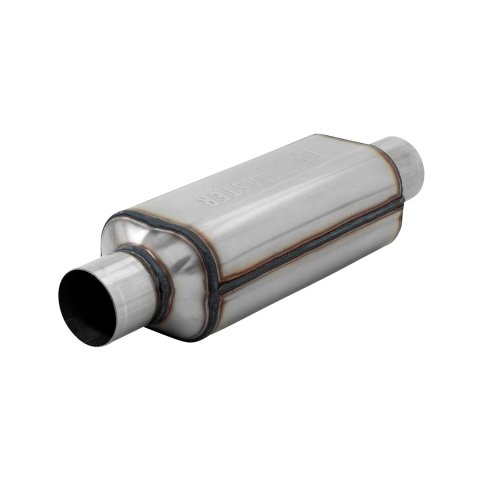 Flowmaster Super HP-2 304 Stainless Steel 2.5 Inch Muffler 12512304 Muffler, Oval, Stainless, Natural, in. Center Inlet/Outlet, 18 in. Overall Length, Each
