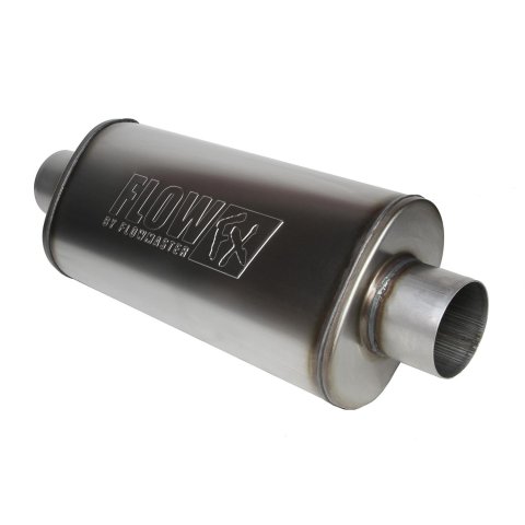 Flowmaster FlowFX 409 Stainless Steel 3.5 Inch Muffler 74151 Muffler, Series, in. Inlet/3.5 in. Outlet, Steel, Natural, Oval Body, Each