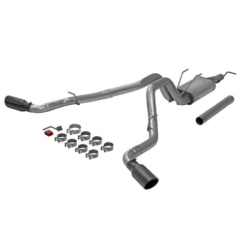 Flowmaster FlowFX Exhaust Systems 718100 System, FlowFX, Cat-back, Stainless Steel, Natural, Split Side Exit, Black Ceramic Coated Tip, Ford, Kit