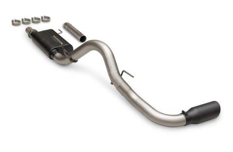 Flowmaster American Thunder Exhaust Systems 818166 System, Cat-back, Thunder, 409 Stainless Steel, 5.00 in. Black Ceramic Coated Tip, Single Side Exit, Powerboost, Ford, F150, Kit
