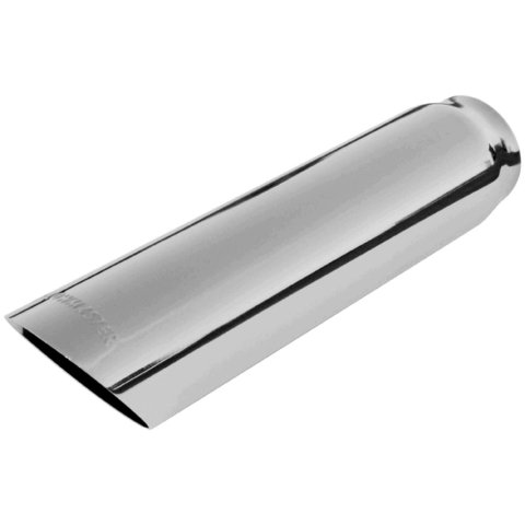 Flowmaster Round, Polished 2.50 Inch Exhaust Tip 15362 Tip, Stainless, Polished, Slant, Non-Rolled Edge, 2.5 in. Inlet, 3 in. Outlet, 13 in. Long, Each